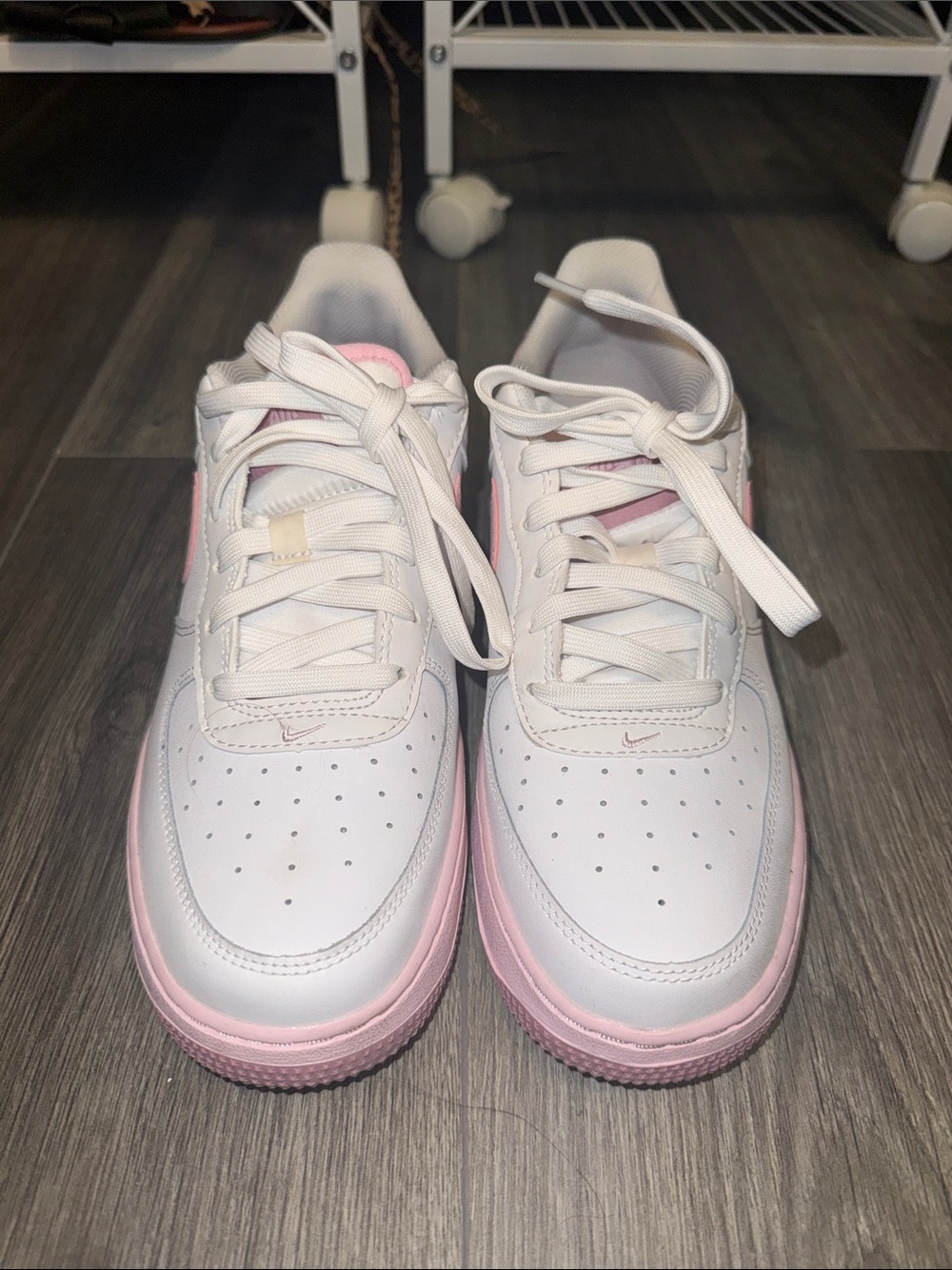 Nike Women’s White and Light Pink Low-Top Sneakers